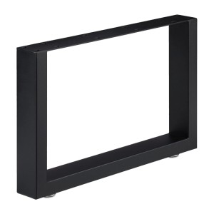 Relaxdays 2er Set Tischkufen Stahl Schwarz Antirutsch 64 x 40 cm