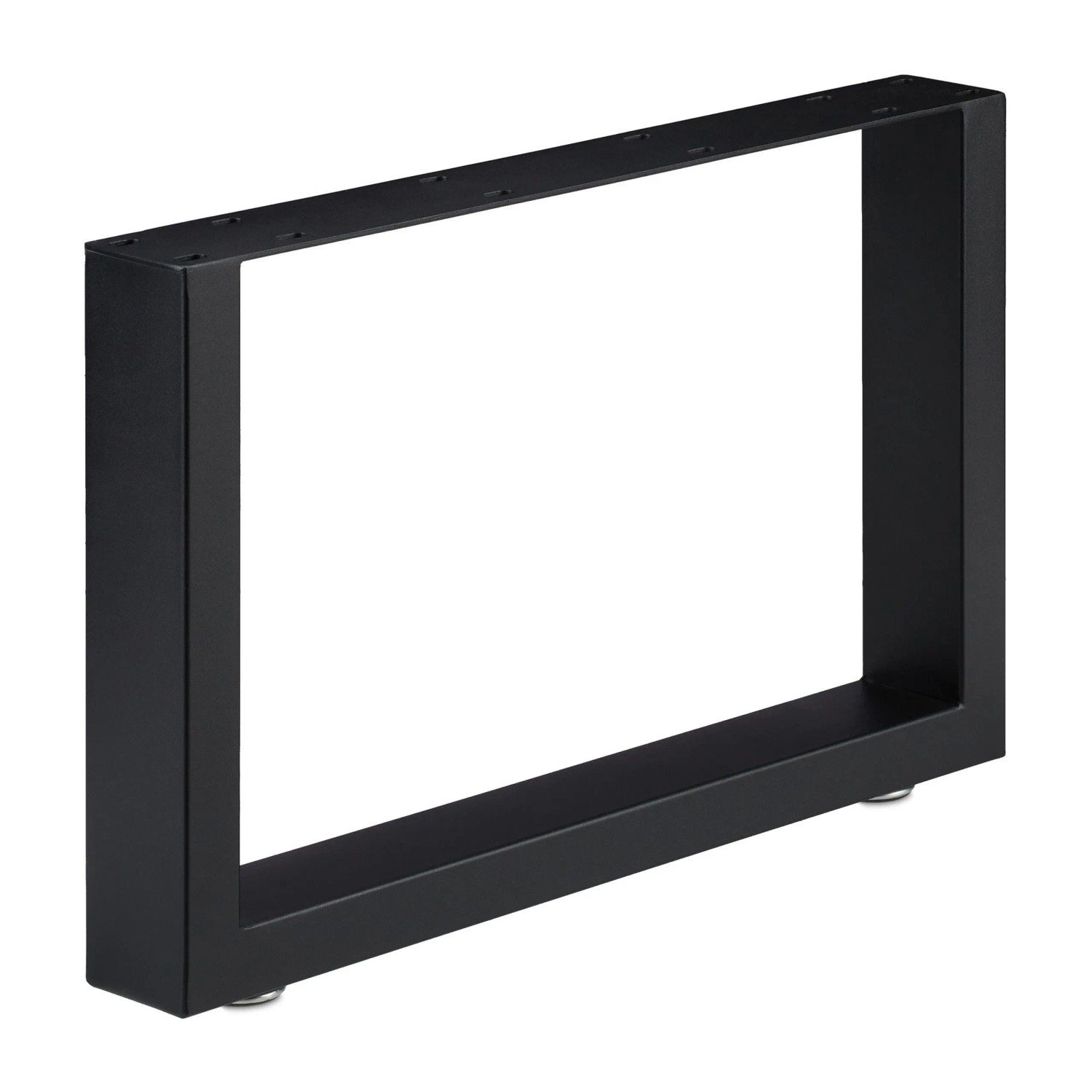 Relaxdays 2er Set Tischkufen Stahl Schwarz Antirutsch 64 x 40 cm