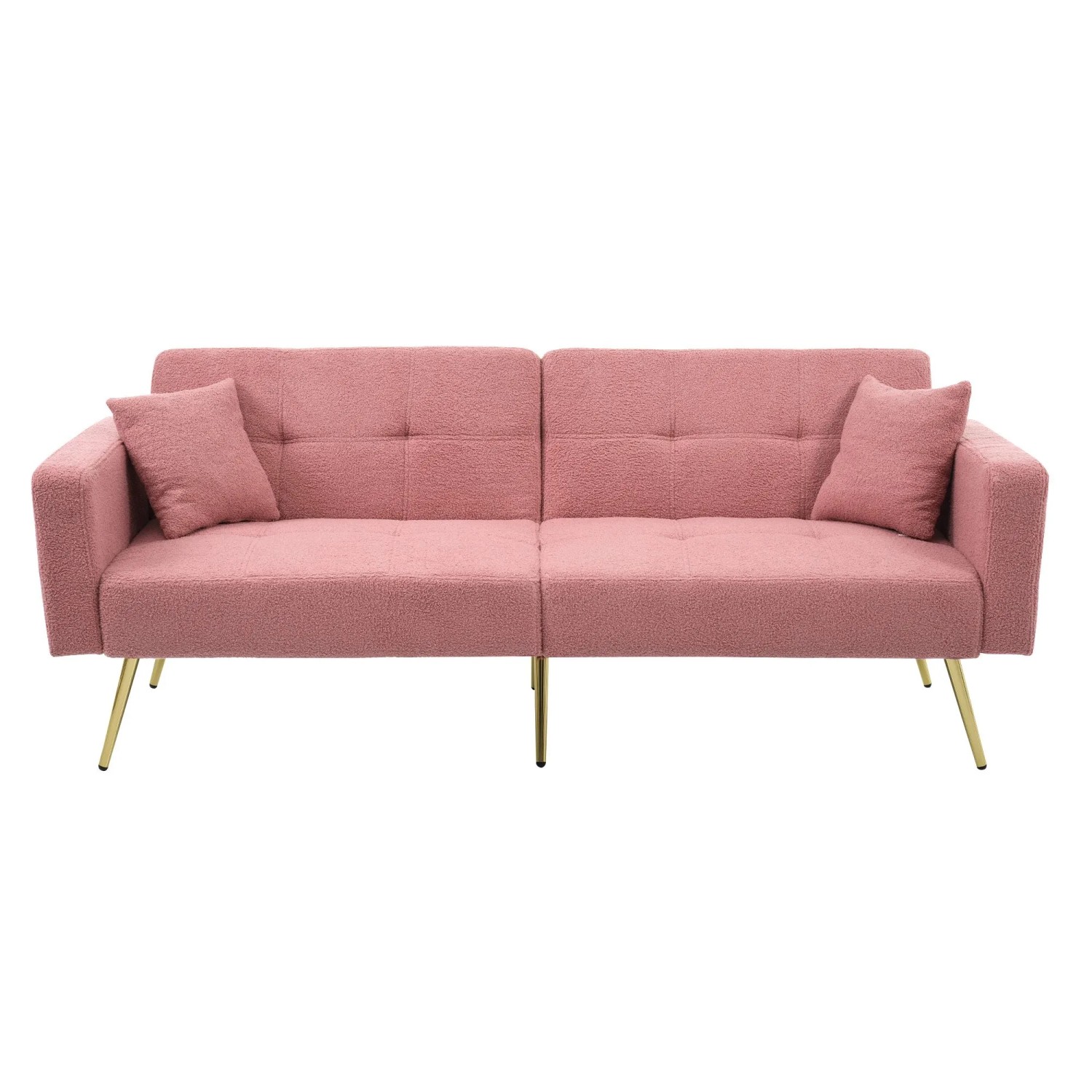 Merax Schlafsofa Bettfunktion Verstellbarer Winkel Gold