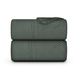 Bestgoodies Kuscheldecke in Grau, 150x200 cm, Cashmere Touch, Popcorn-Muster.