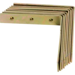 8 St. gelb verzinkte Stuhlwinkel 80x80x18 mm für Holzkonstruktionen.