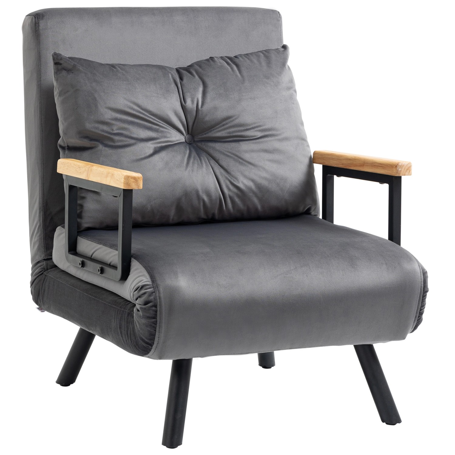 HOMCOM Schlafsofa mit Bettfunktion Rückenkissen 63 x 73 x 81 cm günstig online kaufen