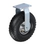 Relaxdays Bockrolle Stahl Gummi Schwarz Silber Luftbereift 29 cm x 26 cm x 8,5 cm 2,4 kg
