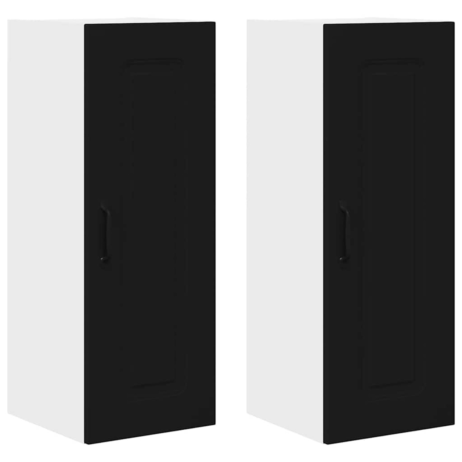 vidaXL Küchenwandschrank 2 Stk Schwarz 30 x 31 x 80 cm Holzwerkstoff 884657