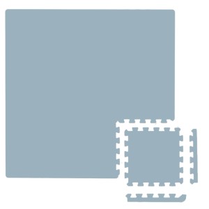 LittleTom Puzzlematte, 9-teilig, grau-blaue Spiel- und Krabbelmatte, 30x30 cm.