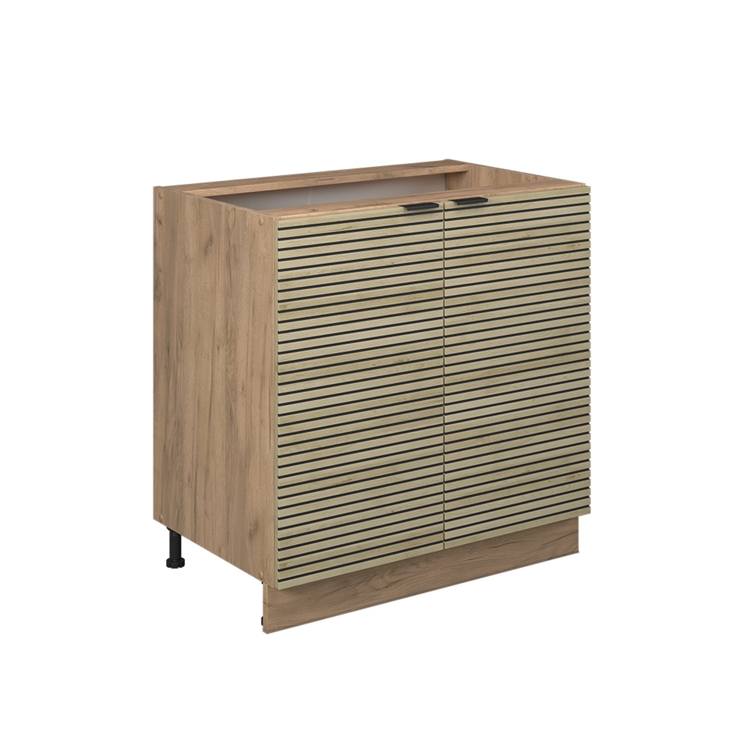 Vicco Küchenschrank Fame-Line Eiche Paneel 80 cm mit Regal ohne Arbeitsplat günstig online kaufen