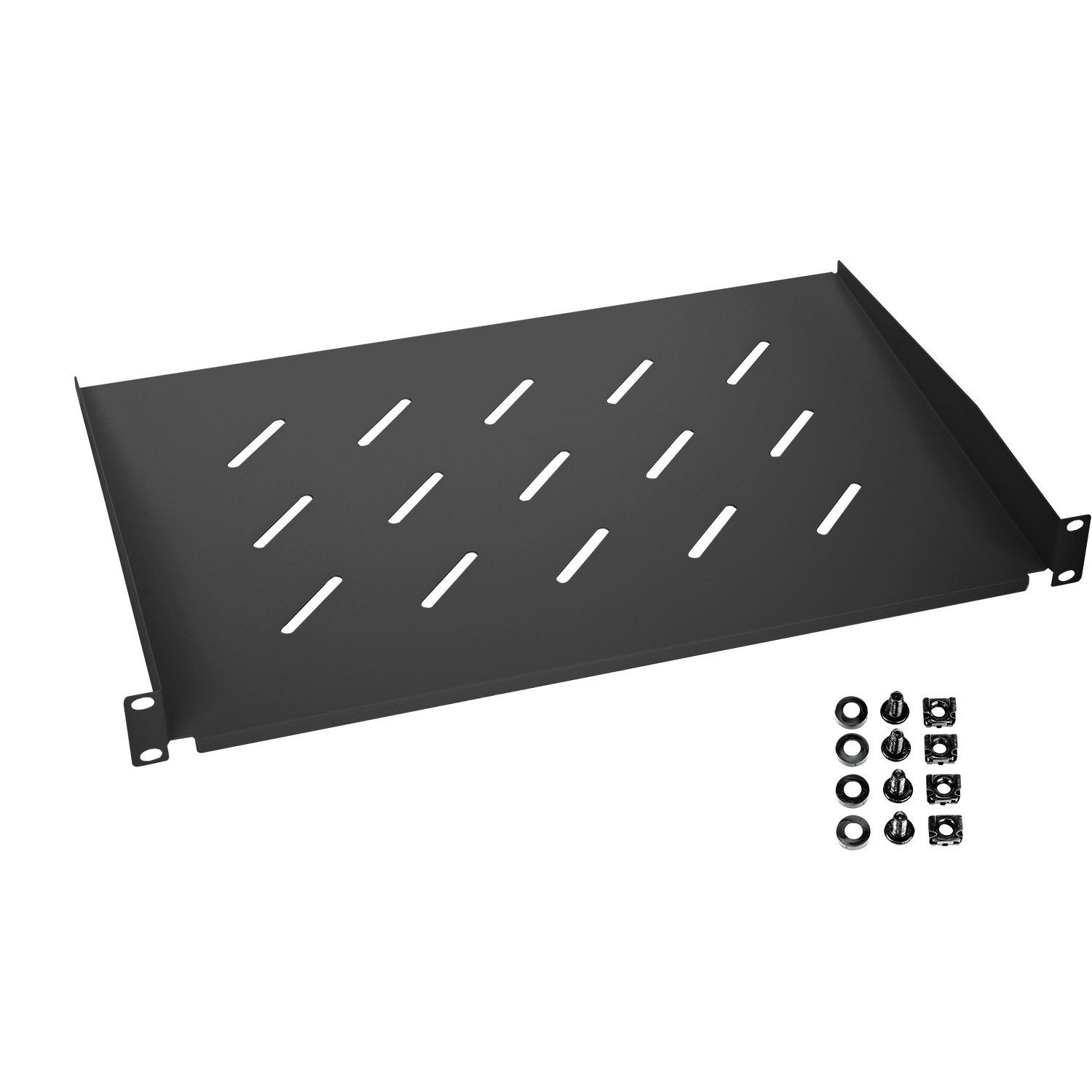 HMF 65499 Fachboden für Serverschrank  19 Zoll  1 HE  300mm Schwarz günstig online kaufen