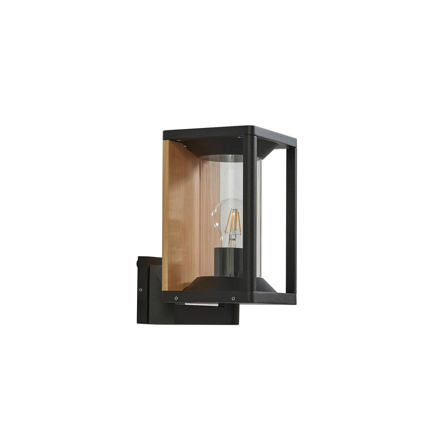 Lucande Wandleuchte Außen Candina 10020316 Modern in Schwarz aus Aluminium 1-flammig E27