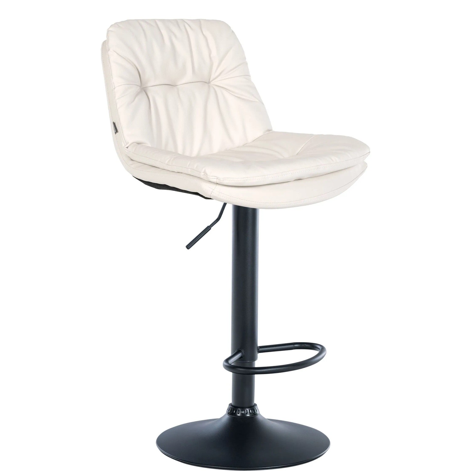 CLP Barhocker Laurel Kunstleder Metall Matt Schwarz/Weiß