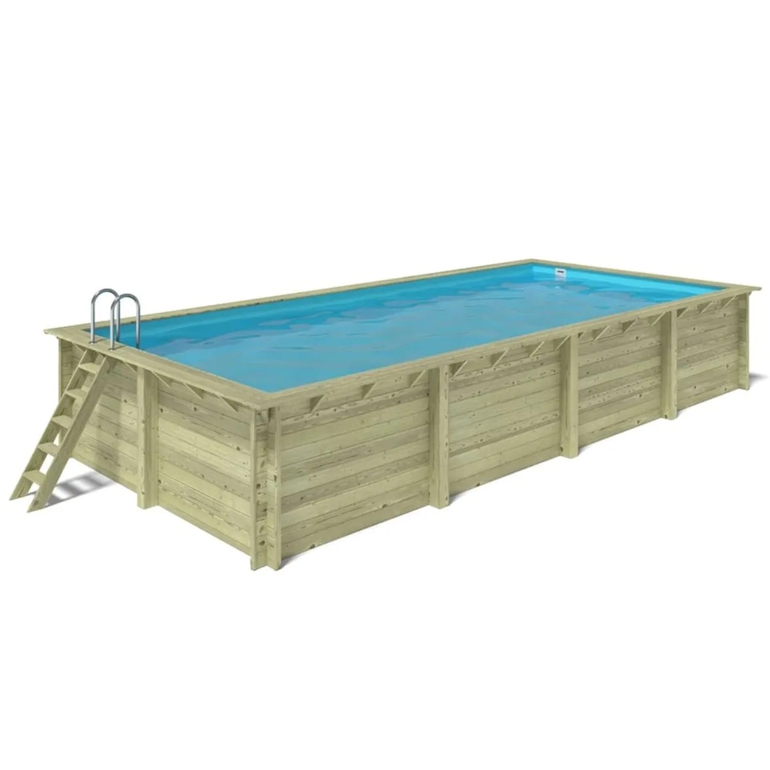 ALTANKA Holzpool Aqua 8,5x4,35 Höhe 1,45 m mit am Beton Verschraubten Stützen BAS7309OSPL