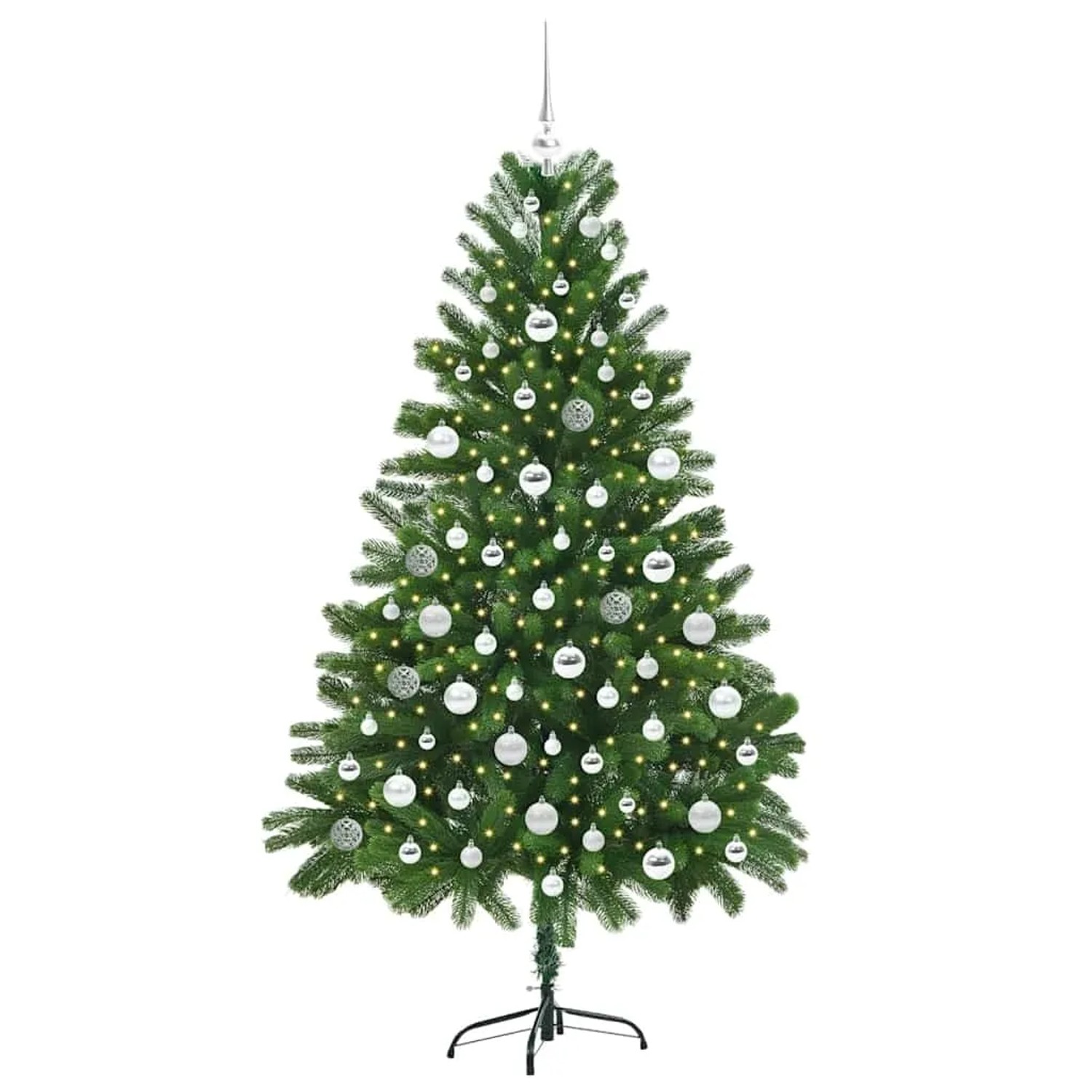 vidaXL Weihnachtsbaum mit 300 LEDs mit Ständer Grün 180 cm PE 3396336