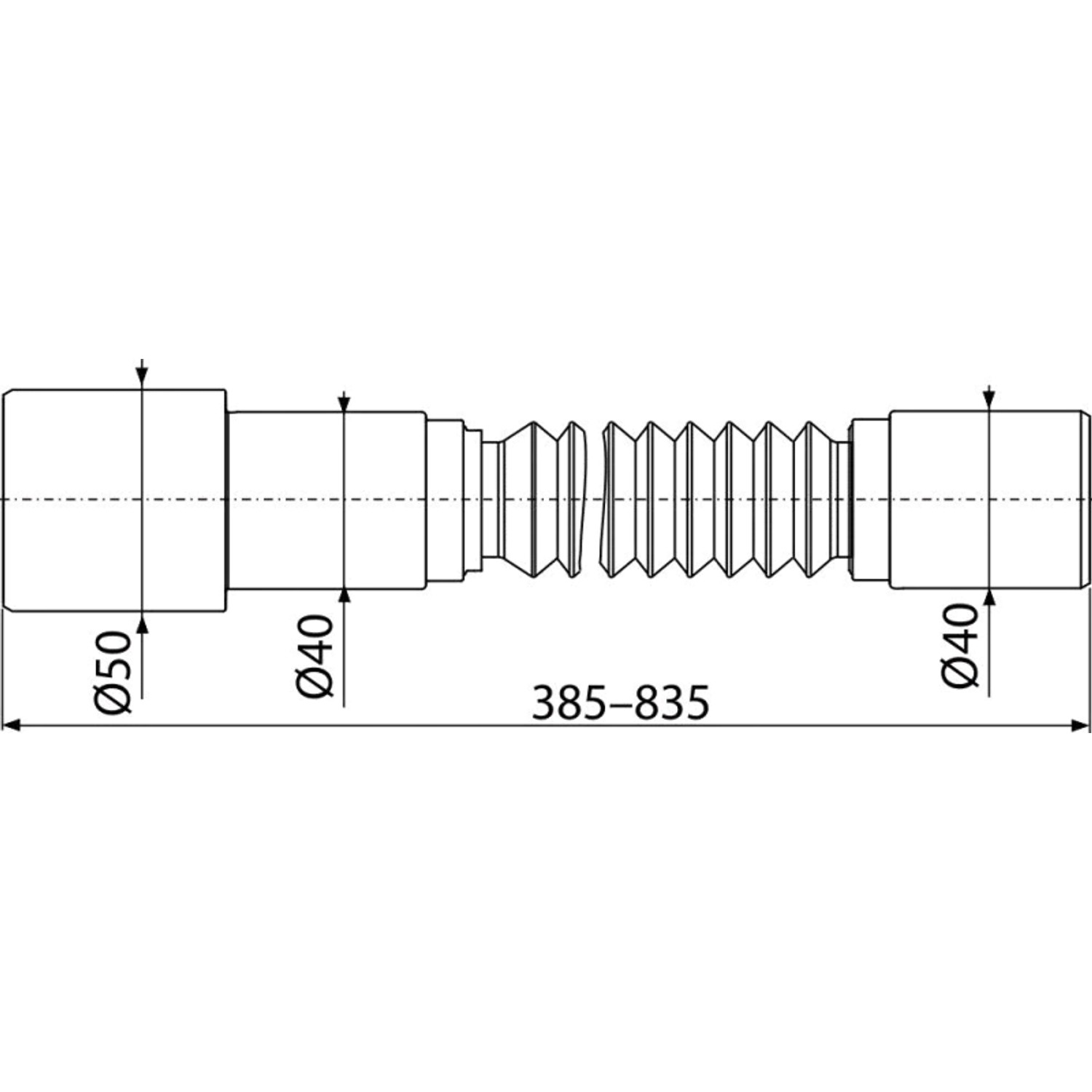 Alcadrain A795 Flexiverbindung 50/40×40_2