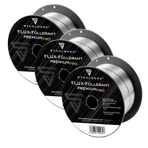 STAHLWERK Schweißdraht Fülldraht, 3 Rollen à 1kg, 0,9mm für MIG/MAG Schweißgeräte.