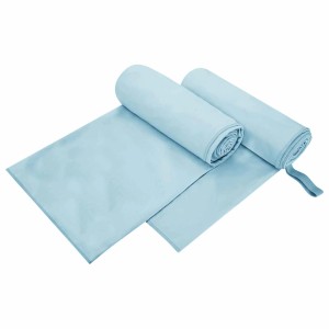 vidaXL Sporthandtücher 2 Stk Blau 200 x 100 cm Polyester und Polyamid 42011476