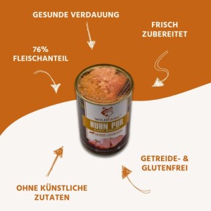 Wildfang Nassfutter Huhn Pur BARF Qualität 800 g
