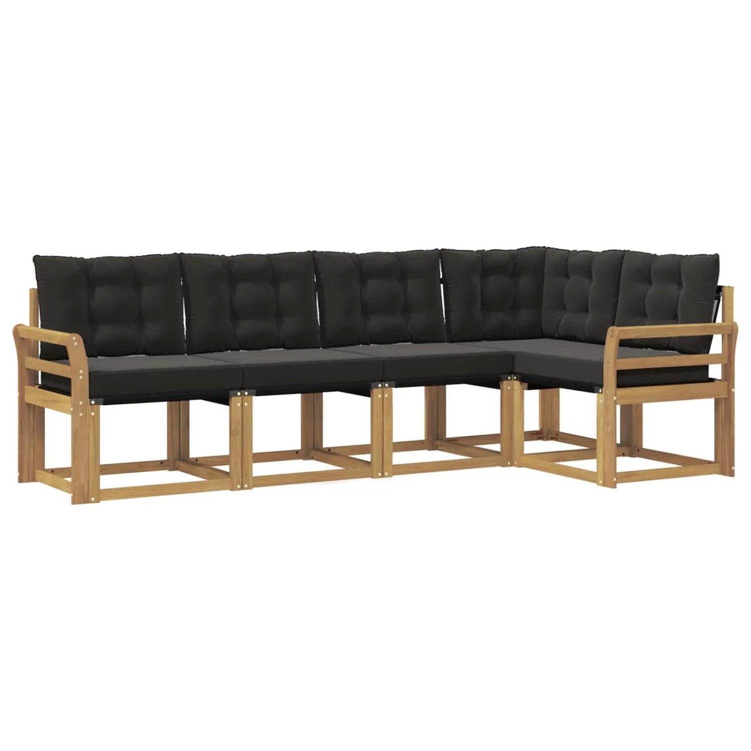 vidaXL Outdoor-Sofagarnitur mit Kissen 5-Tlg Weiß und Schwarz 3389478