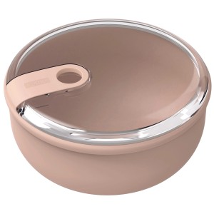 Runde, rosa Rotho Frischhaltedose Ela (0,75 l) mit transparentem Deckel. Ideal für Vorräte.