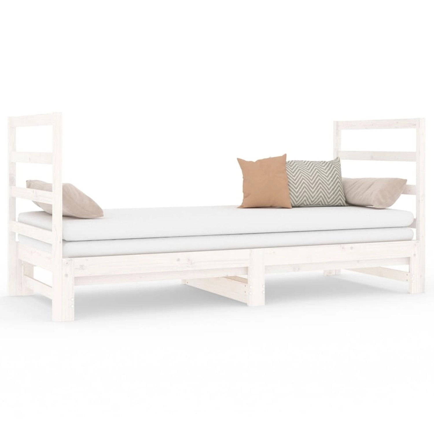 vidaXL Gästebett Gästebett Tagesbett Ausziehbar Weiß 2x90x190 cm Massivholz günstig online kaufen