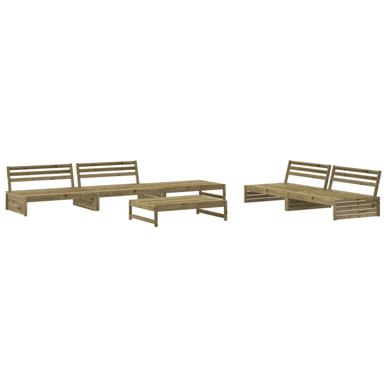 vidaXL 6-Tlg Garten-Lounge-Set Imprägniertes Kiefernholz 3186647