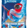 Vileda SuperMocio 3xAction Velour Wischmopp mit Stiel, Reinigungsgerät für Fliesen, Linoleum und mehr.