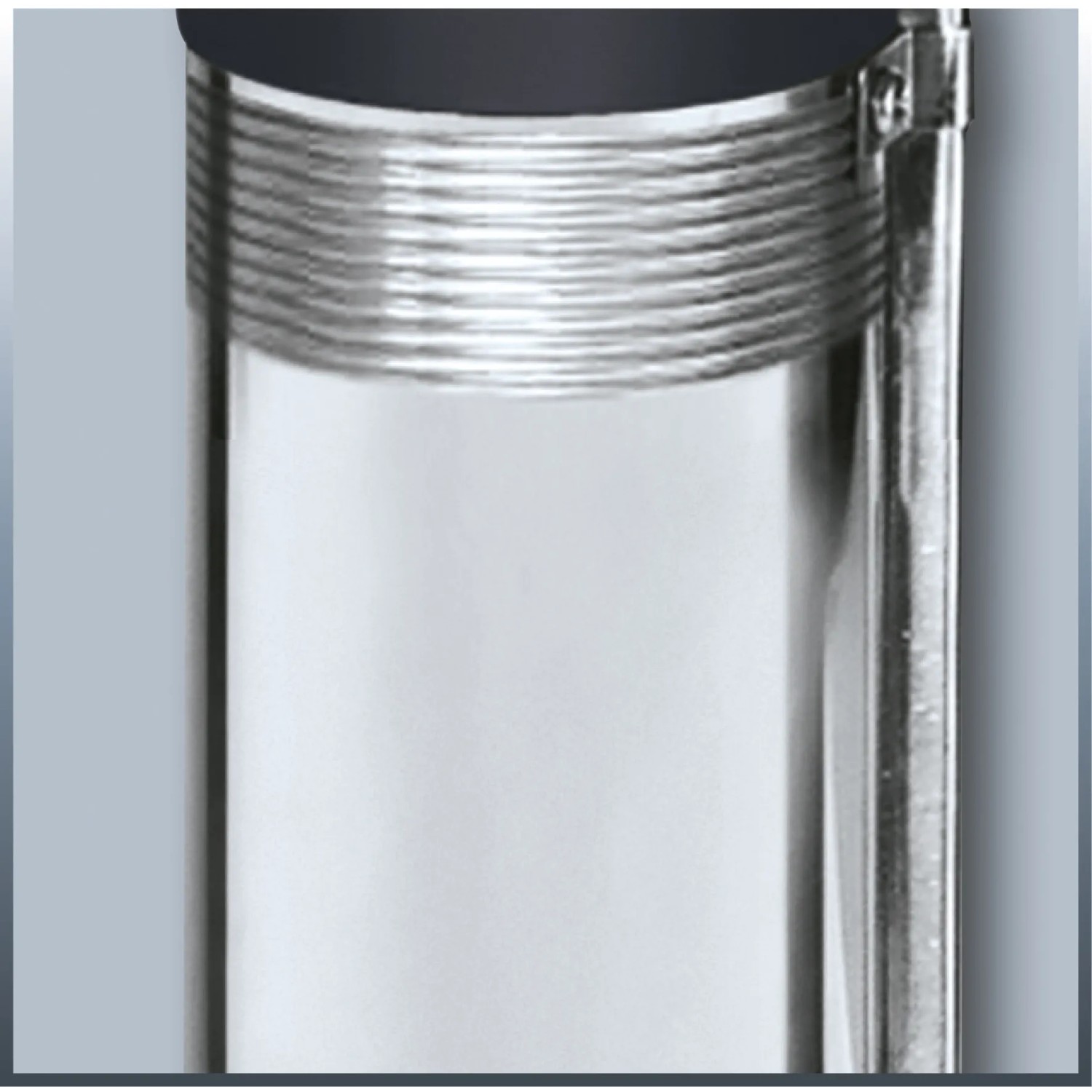 Detailaufnahme: Einhell Tiefbrunnenpumpe GC-DW 1300 N, Edelstahlgehäuse.