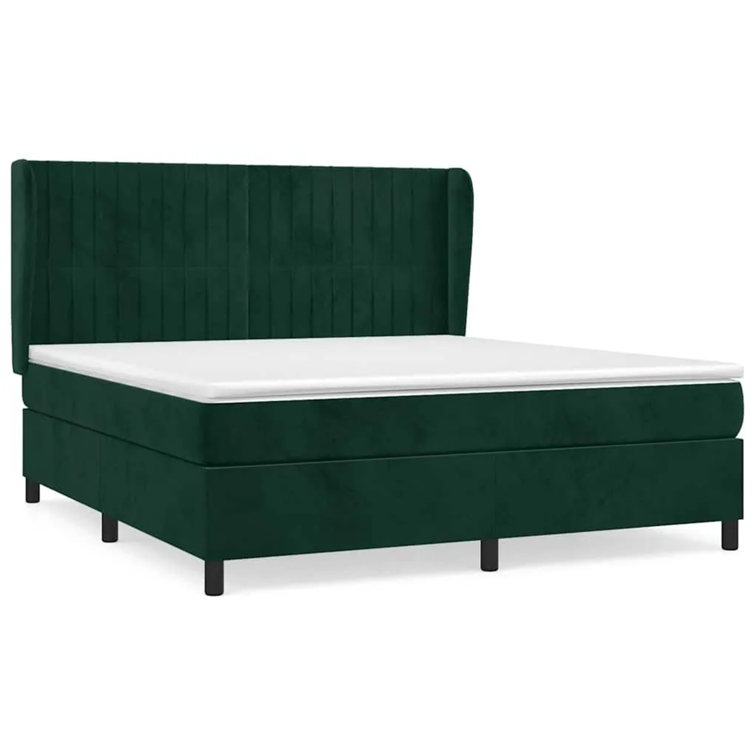 vidaXL Boxspringbett mit Matratze Dunkelgrün 180x200 cm Samt 3129348 günstig online kaufen