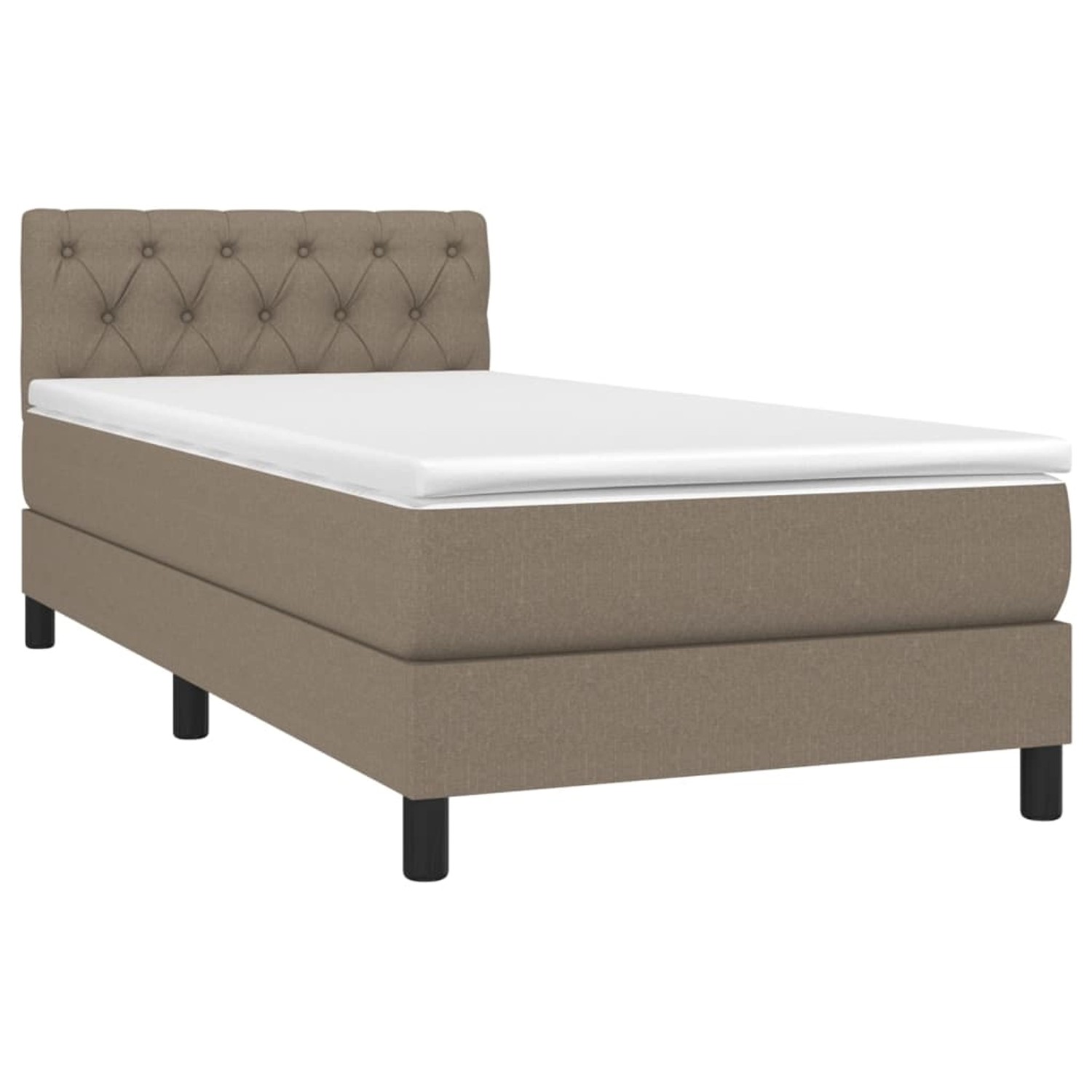 vidaXL Boxspringbett mit Matratze & LED Taupe 80x200 cm Stoff 3133353 günstig online kaufen