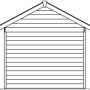 Illustration: Skan Holz Gartenhaus Hengelo, schiefergrau, 250x300 cm, Seitenansicht.