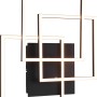 Dimmbare LED-Deckenleuchte Mobile, 28W, schwarz matt, mit verschachtelten Quadraten.