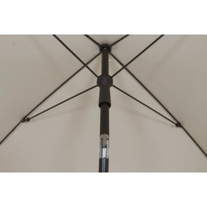 Siena Garden Marktschirm City, 180x180 cm, Natur, mit Neigungsfunktion, Detailansicht von unten.
