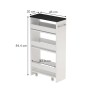Vicco Rollregal Rivo, weiß/anthrazit, 20x85 cm, Küchenschrank mit 3 offenen Fächern und Rollen.