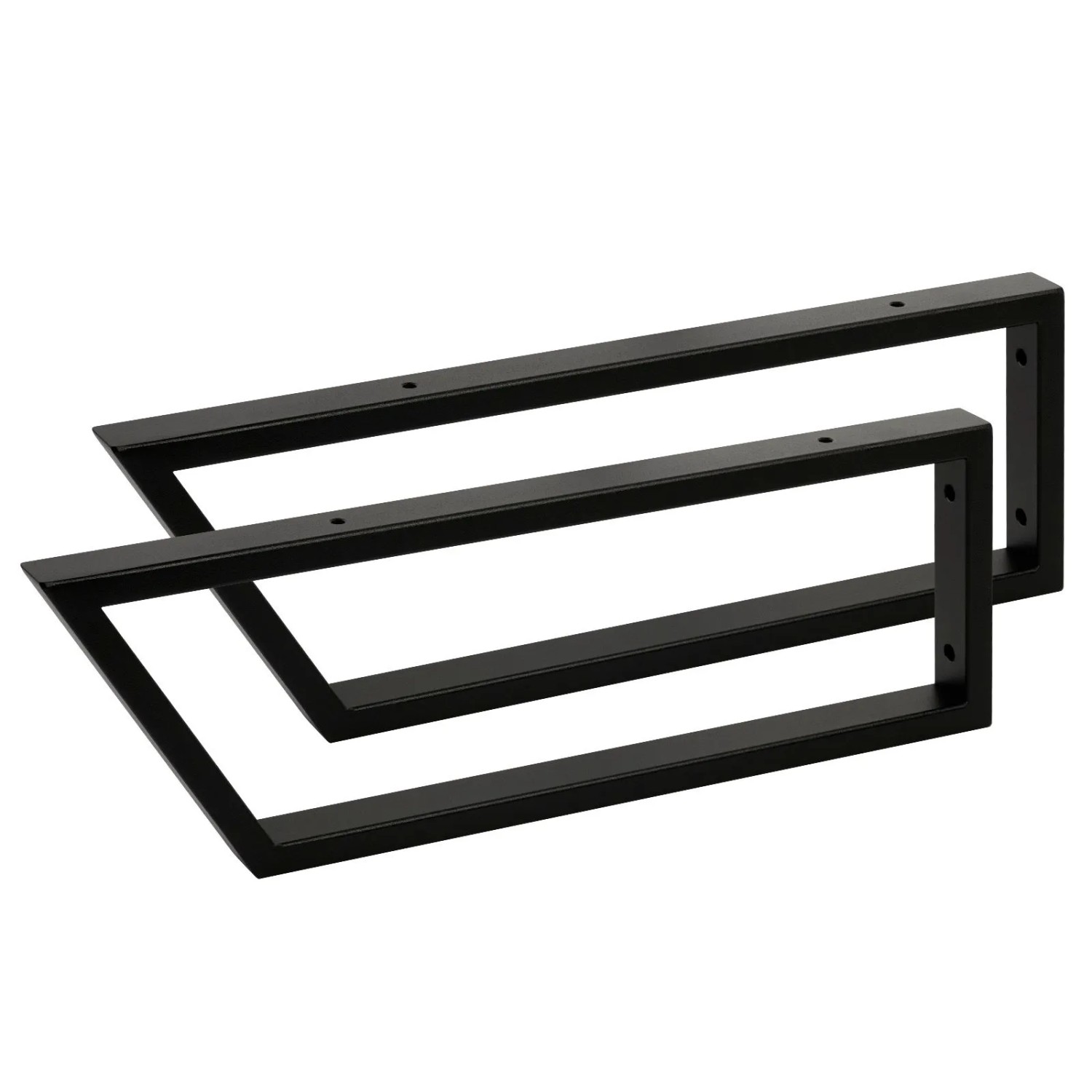 SOTECH 2 x Waschtischkonsole TWK500 500 x 150 mm Stahl Schwarz Matt Vorderseite 60 Grad Abgeschrägt