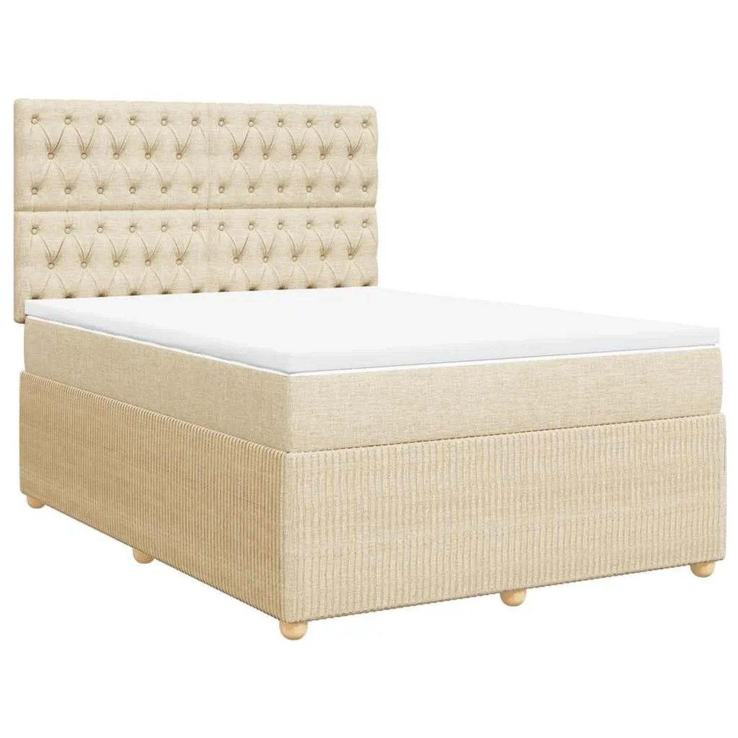vidaXL Boxspringbett mit Matratze Creme 160x200 cm Stoff 3294419 günstig online kaufen
