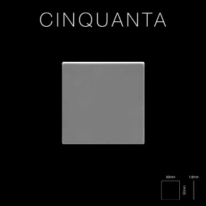 Hochglanz Mosaikfliese Marine Grau, Edelstahl, 50x50mm. Cinquanta Serie.