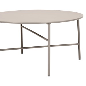 Grauer ebuy24 Pesetos Gartentisch, Ø70 cm, runde Tischplatte und Metallgestell.