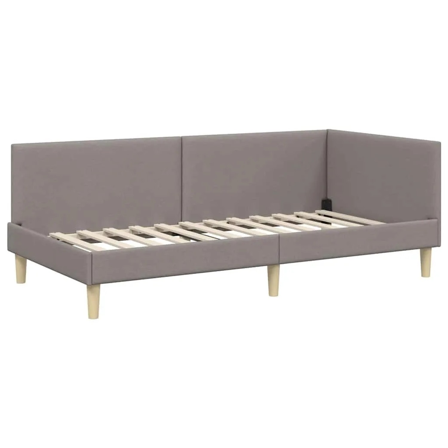 vidaXL Eckbettgestell mit Kopfteil Taupe 90 x 190 cm Stoff 42016186 günstig online kaufen