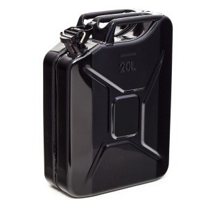 Schwarzer 20L Metall Kraftstoffkanister, Benzinkanister für Auto, Motorrad & Garten.