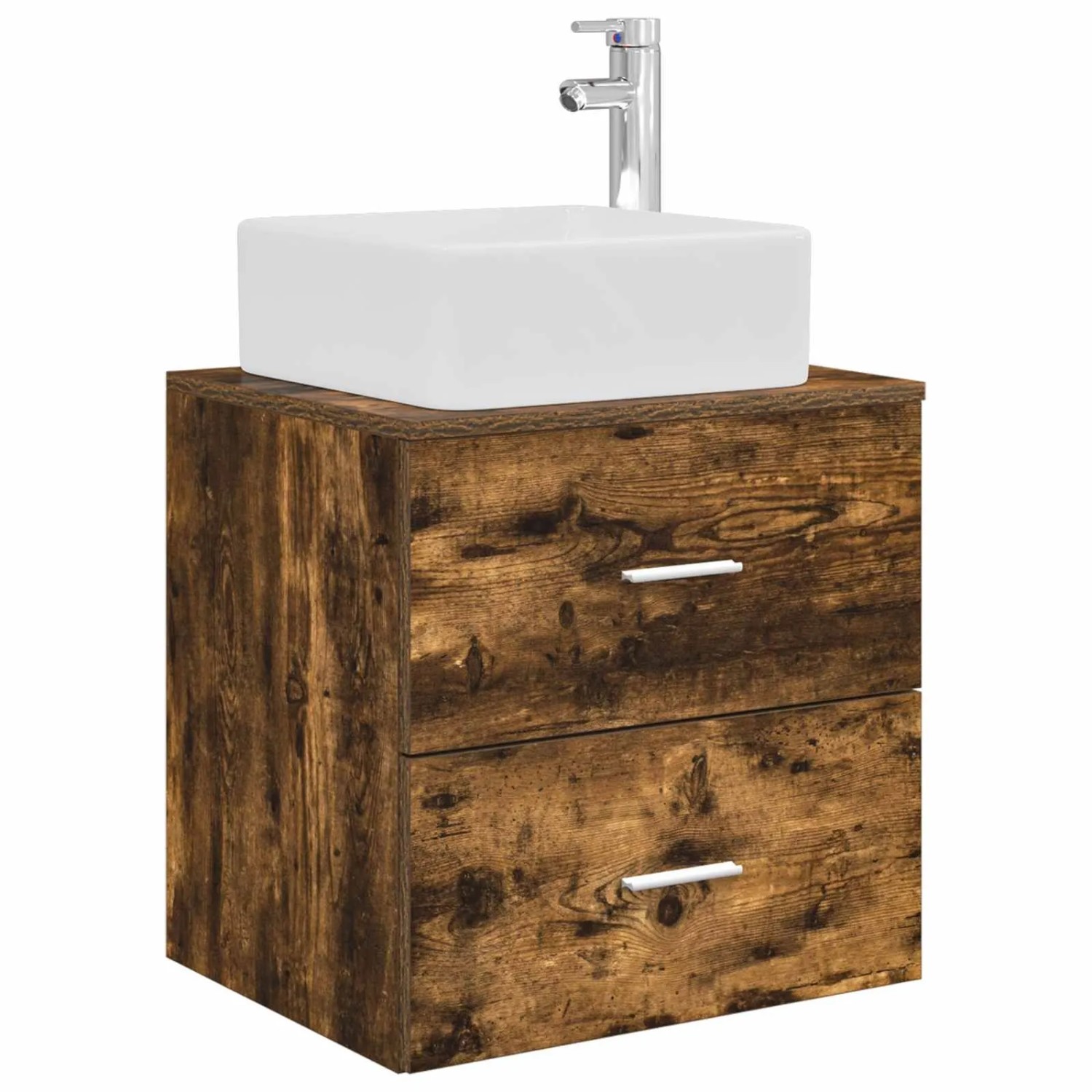 vidaXL Wandmontierte Waschtisch Geräucherte Eiche 49,5 x 41 x 63 cm 890274