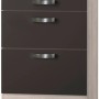 Optifit Unterschrank Faro220, 60 cm, Anthrazit-Braun mit 3 Auszügen und Griffen in Nickeloptik.