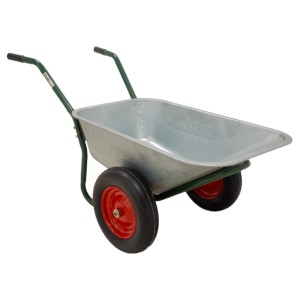 TRUTZHOLM Schubkarre mit 2 Rädern, 100l, 160kg, Metallwanne, Vollgummi-Räder.