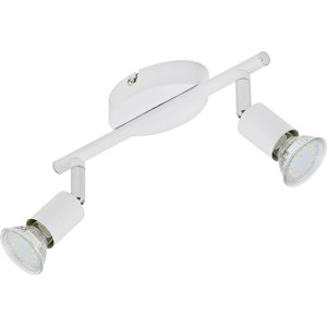 Weißer Briloner LED-Spot Simple, 2-flammig, schwenkbare Strahler.