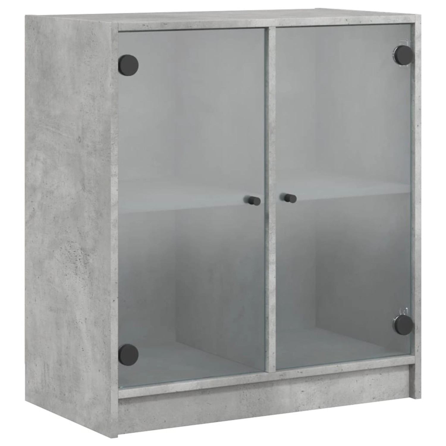 vidaXL Beistellschrank mit Glastüren Betongrau 68x37x75,5 cm 836423