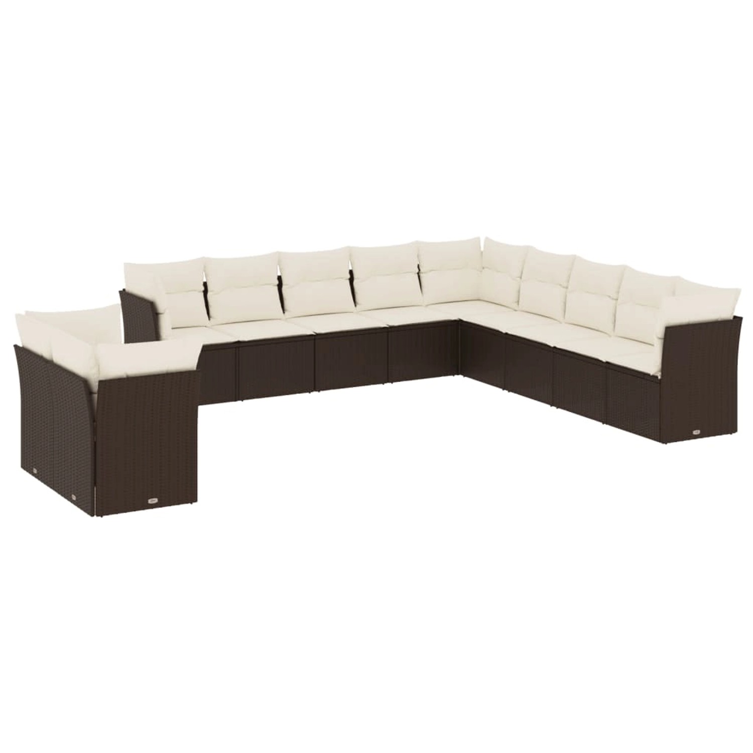 vidaXL 11-Tlg Garten-Sofagarnitur mit Kissen Braun Poly Rattan 3217883 günstig online kaufen