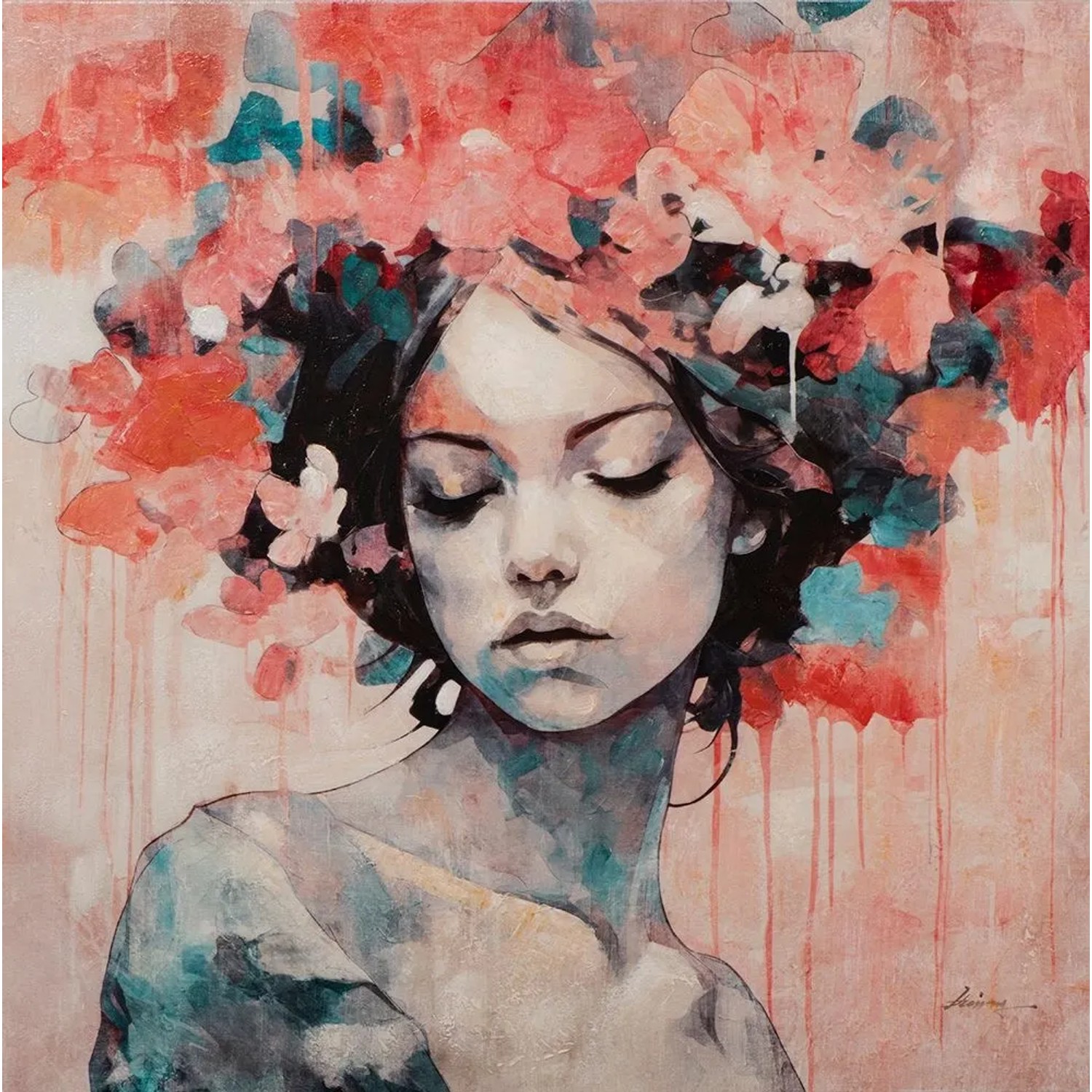 Art Universe Leinwandbild Zarte Schönheit 100 x 100 cm