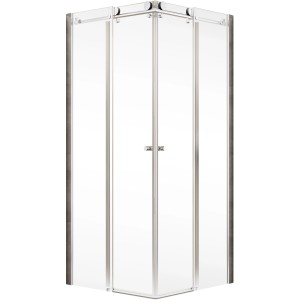 Schulte Eckeinstieg Schiebetür MasterClass, Chromoptik, 90x90x200 cm, mit Sicherheitsglas.