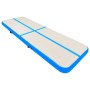 Lange, aufblasbare Gymnastikmatte in Blau-Grau mit blauen Streifen. Ideal für Sport & Fitness aus PVC.