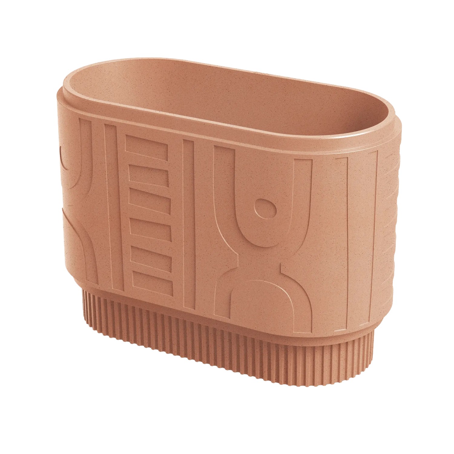 Prosperplast Blumentopf Folka Round Case 78 cm x 38 cm x 56 cm Terrakotta