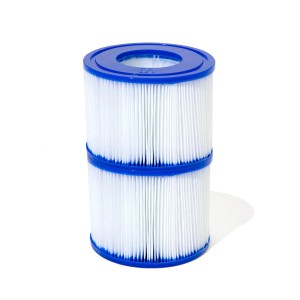 Bestway Filterkartuschen Größe VI, 2er-Pack für Lay-Z-Spa Whirlpool, Lamellenfilter mit blauem Rand.