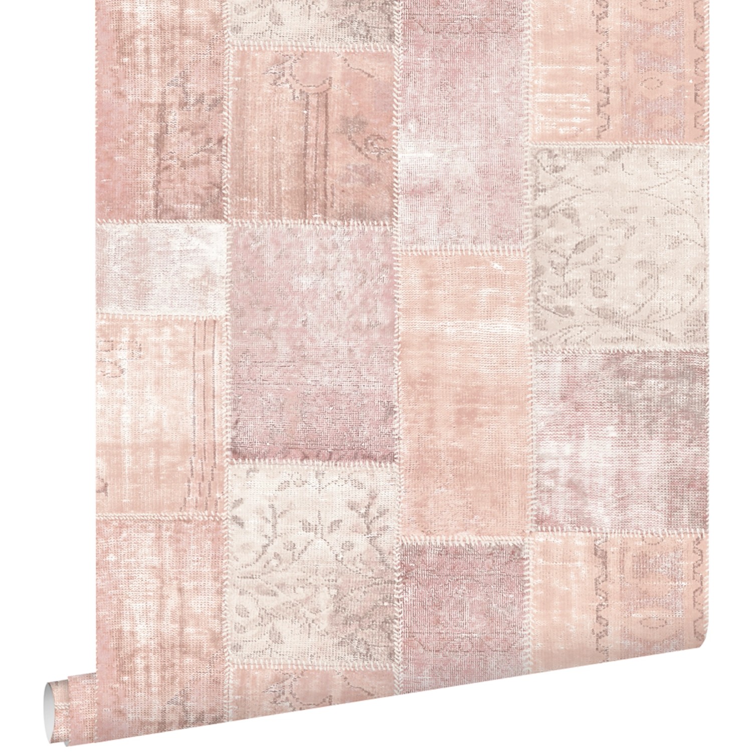ESTAhome Tapete orientalisches-Marrakech Kelim-Patchwork Pfirsichorange Ros günstig online kaufen