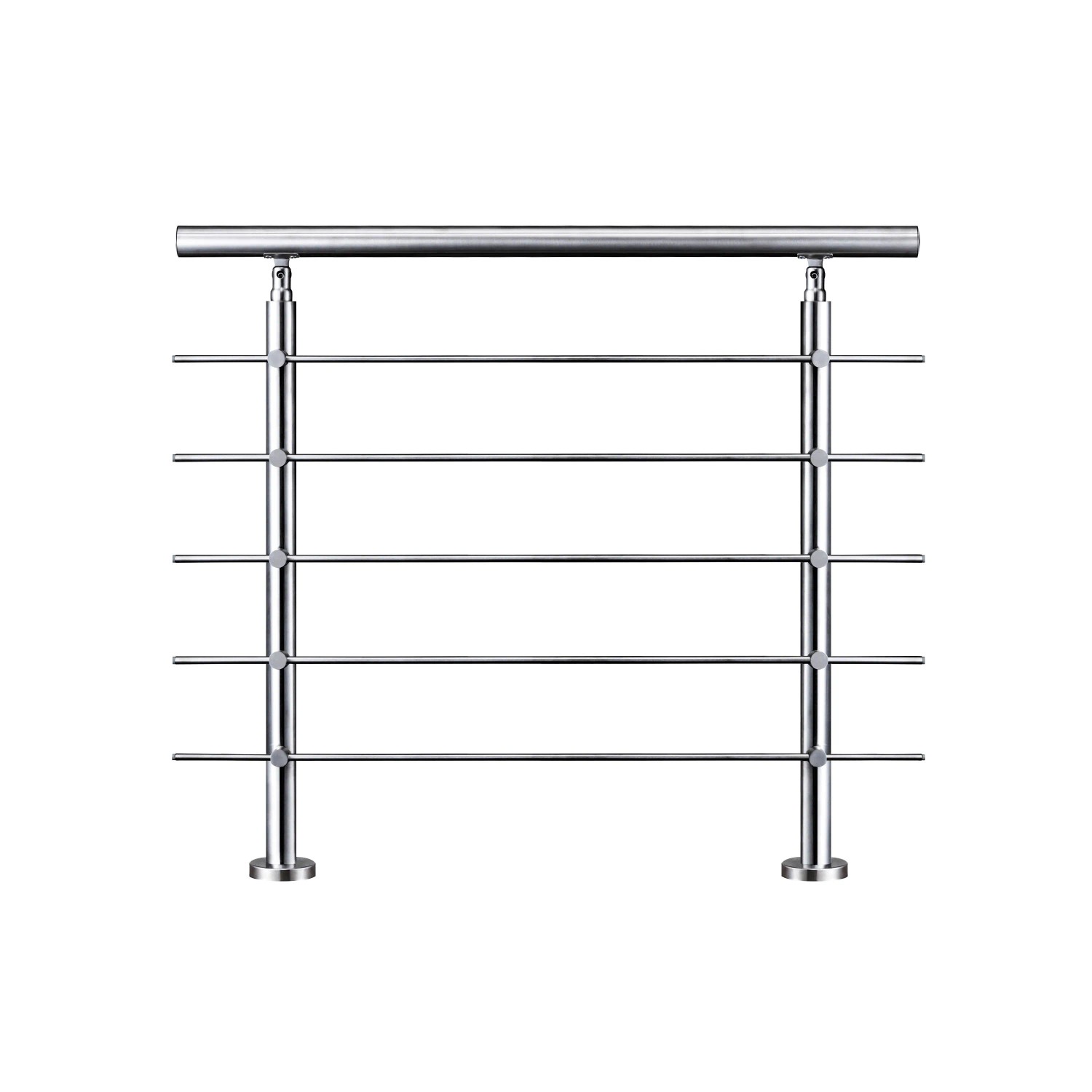 AICA Geländer Set Aus Edelstahl Erweiterbar Mit 5 Querstangen Länge 120 cm